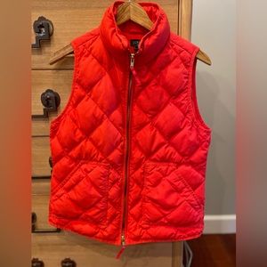 J. Crew red quilted vest. Size S